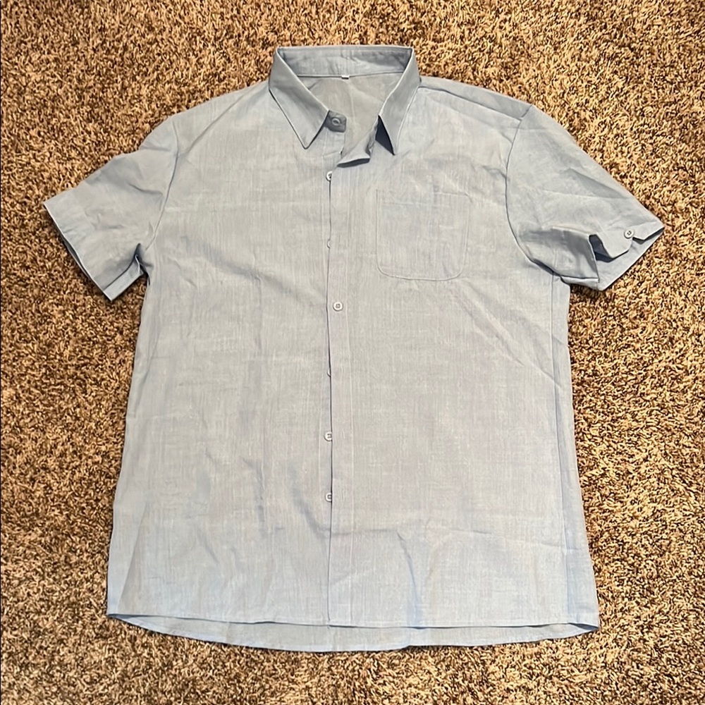 Light Blue Short Sleeve Men's Shirt